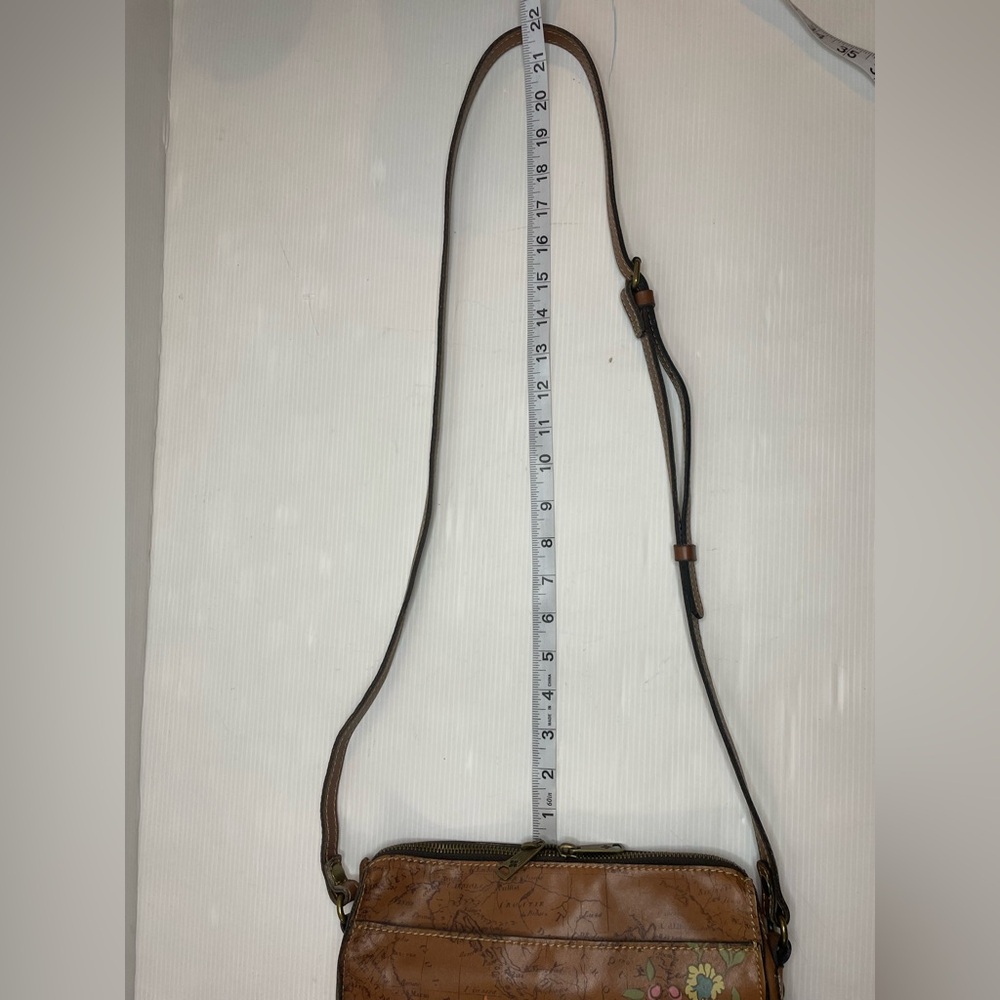 Patricia Nash Poppy Floral Bird Leather Map Crossbody - Picture 13 of 13